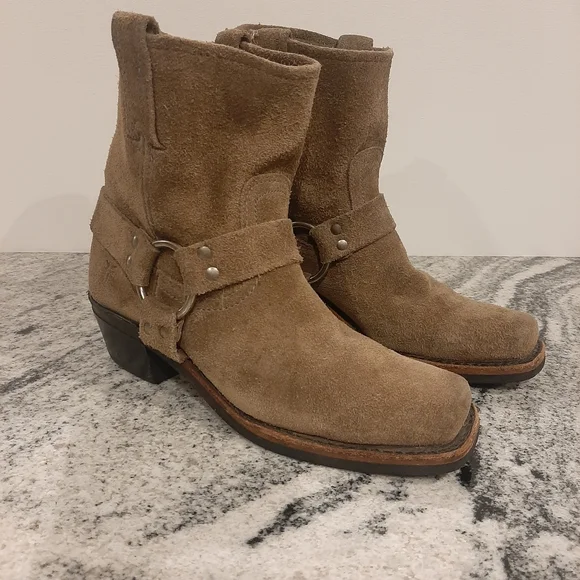 Frye Tan Suede Ankle Boots - Picture 6 of 16